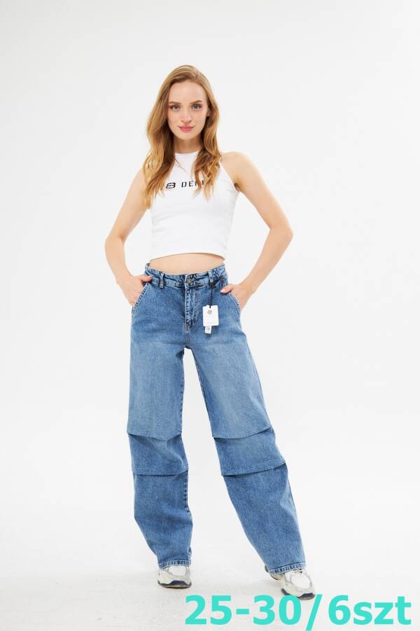 Spodnie damskie jeansy Roz 25-30, 1 Kolor Paczka 6 szt